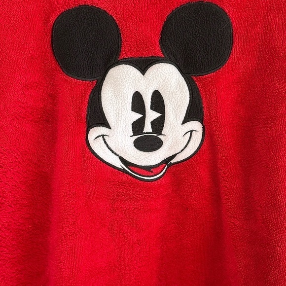 Disney Red Mickey Mouse Fleece Sleepwear Top Sz M - Picture 5 of 7